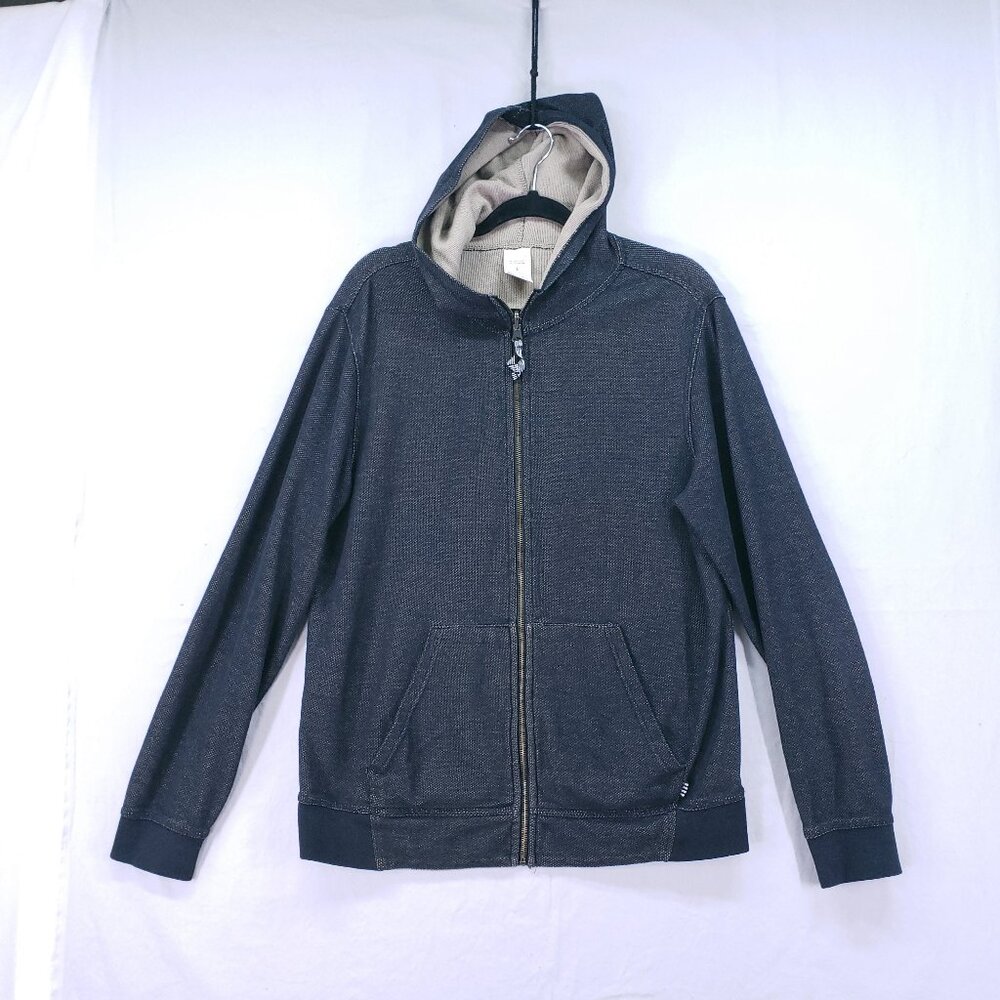 Five Four Black Full Zip Hoodie Punk Sweatshirt Sweater Size L with Pockets